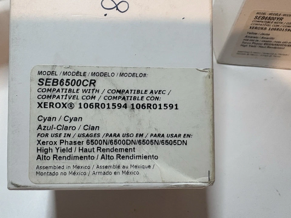 Toner Cartridge for Xerox Phaser 6500N 6500DN 6505N 6505DN Color Y M B C Lot Of4 - Image 3 of 4