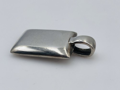 Barry Kieselstein Cord Vintage Sterling Silver Heavy Solid Dog Tag Pendant - Picture 3 of 5