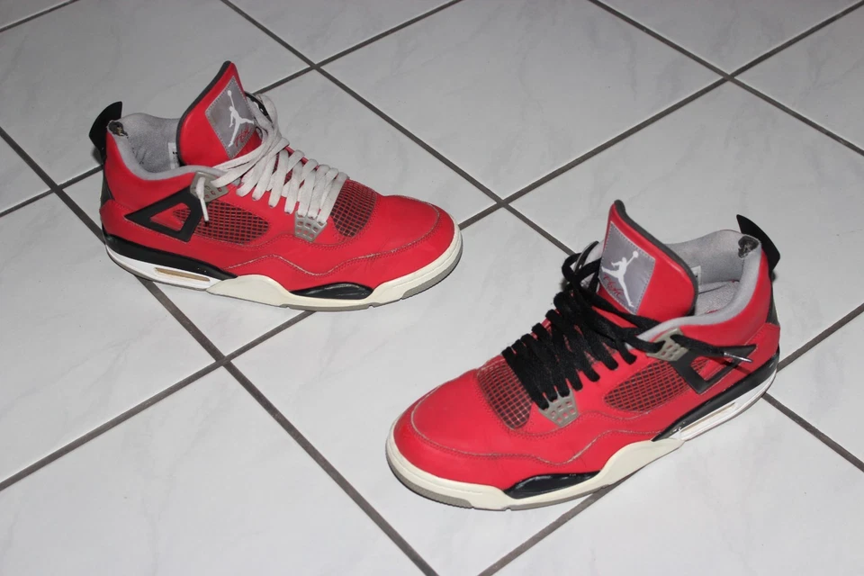 used JORDAN 4 RETRO TORO BRAVO - OVP - Rot, Weiß - Gr. 47 - NIKE ID 308497-603 - Bild 3 von 4