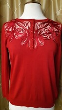 Leo Guy - Super Red/Embroidered ladies Jumper- Size 3 (Med) -Pre-owned/Used 