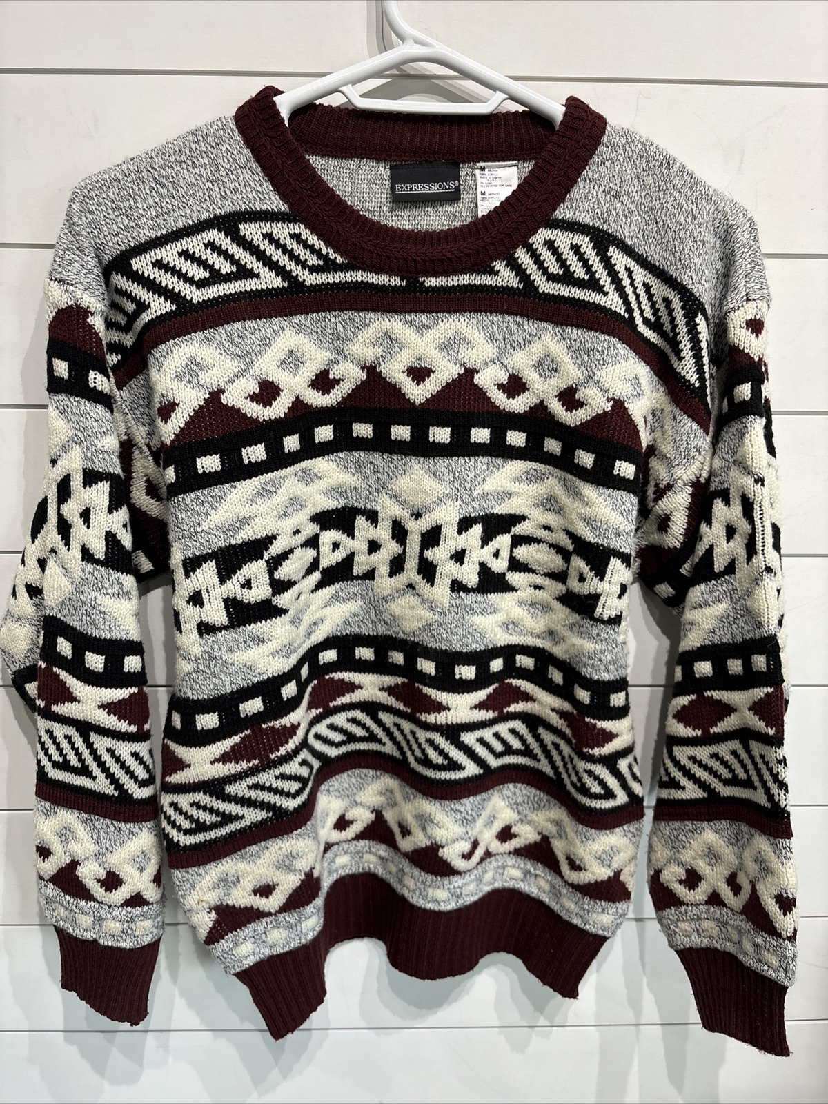 VTG 1980s Mens Geometric Southwestern Aztec Oldie… - image 1