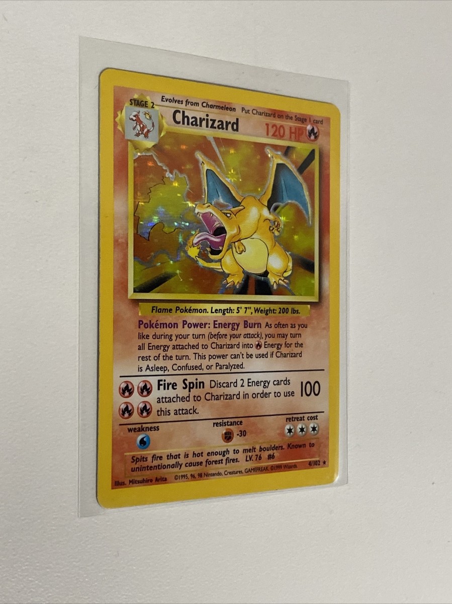 ポケモン - Charizard 1ED 4/102 Energy burn pokemon Pokemon Original Charizard Base 4/102 Stamped Rare * Holo