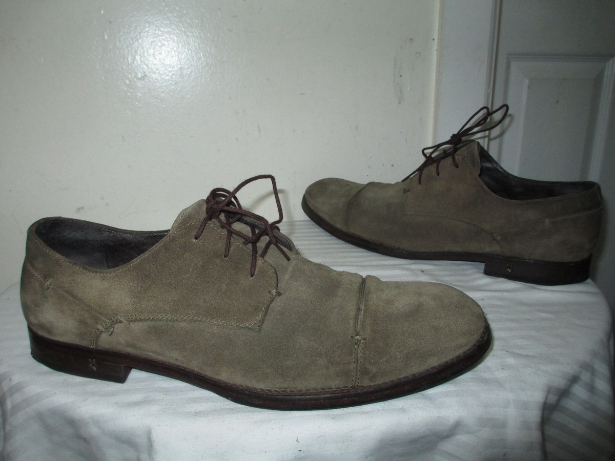 John Varvatos Men\'s Grey Suede Oxford Shoes John Varvatos Gray Suede Leather Cap Toe Oxford Dress Shoes  main image 2