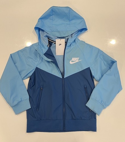 $75 Nike Kids Sportswear Windrunner Boys Size XS Blue Zip Hooded Jacket - Picture 2 of 5