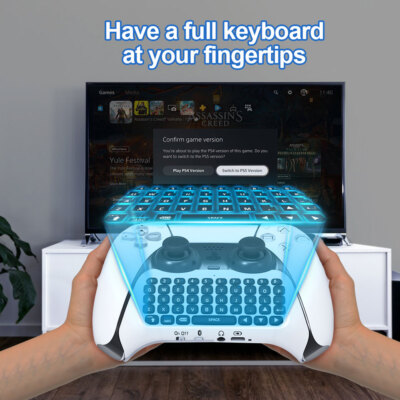 Wireless Controller Chat Pad Ergonomie für Sony PS5 Gamepad Mount Mini Tastatur 