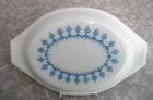 Vintage Pyrex Snowflake Blue Garland Lid Designed for a 1-Qt Oval Casserole Dish
