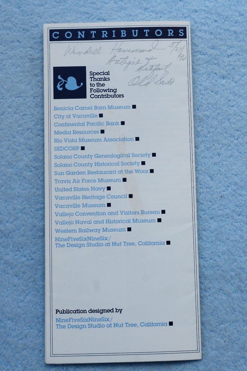 Solano County Visitors Guide To Museums - Brochure