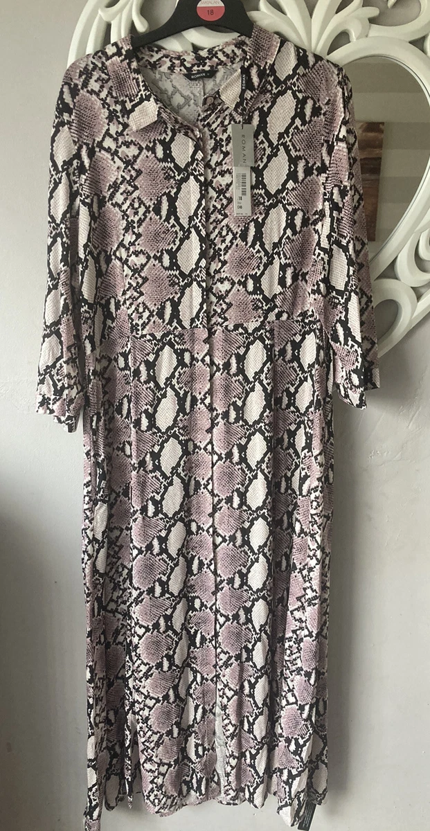 Pink snake print shirt deals dress