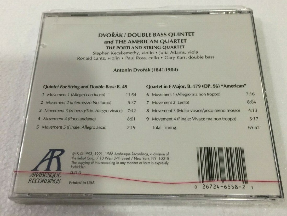 Dvorák Double Bass Quintet and The American Quartet (CDDisc) Brand