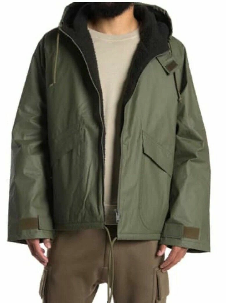 NWT YEEZY SEASON 3 WAXED COTTON ANORAK JACKET MILITARY STONE Sz