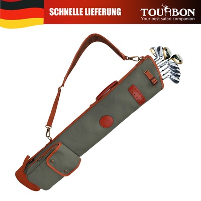 TOURBON Vintage Canvas Golf Range Bag 3-Wege-Sunday Carry Golftasche Wasserdicht
