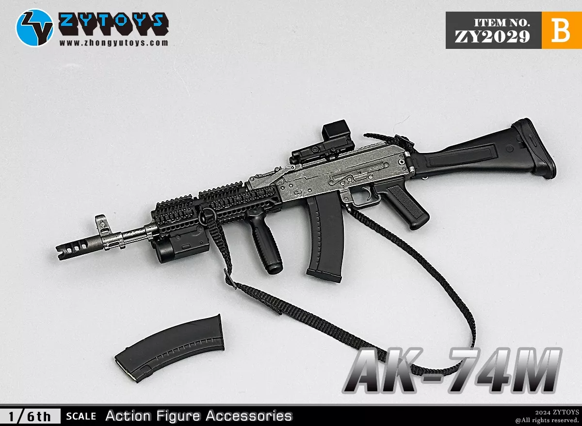 ZYTOYS ZY2029B 1/6 AK74M WWII Gun Rifle Weapon Model 17cm For 12
