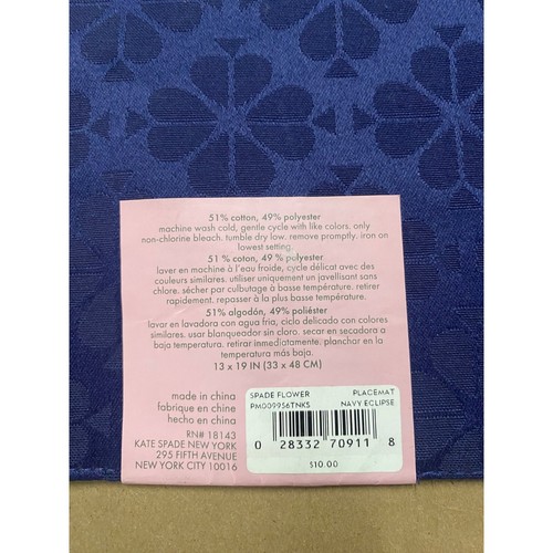 Kate Spade New York Spade Blue 13" x 19" Flower Placemat NEW - Picture 2 of 2