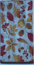 two Individual paper dinner Decoupage napkins Fall Autumn Leaves Acorn Pinecone