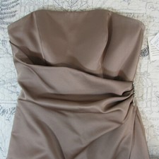 NEW 150 David's bridal Strapless gown drape brooch 8567 Mothee bride taupe 4