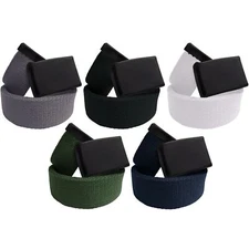 Kruze Belts Mens Canvas Buckle Belt Womens Unisex Designer Webbing Army Belt 