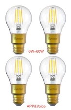4Pack Smart LED Clear Bulb E26 Warm&cool 6W 650Lumens Dimmable Alexa&Google Home
