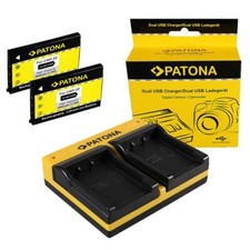 2x Batteria + caricatore DUAL USB per Casio Exilim EX-S500,EX-S600,EX-S600D