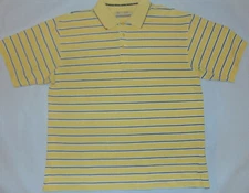 Cutter & Buck CB DryTec Mens Short Sleeve Golf Polo Shirt Yellow Sz Large Stripe