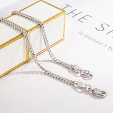 925 Sterling Silver Delicate Flat Cuban Link Curb Chain Necklace for Men Women