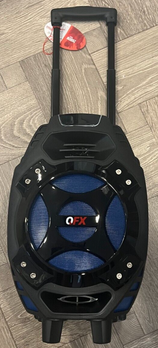 QFX PBX61081BT Blue Portable Bluetooth Tailgate Speaker FM for 