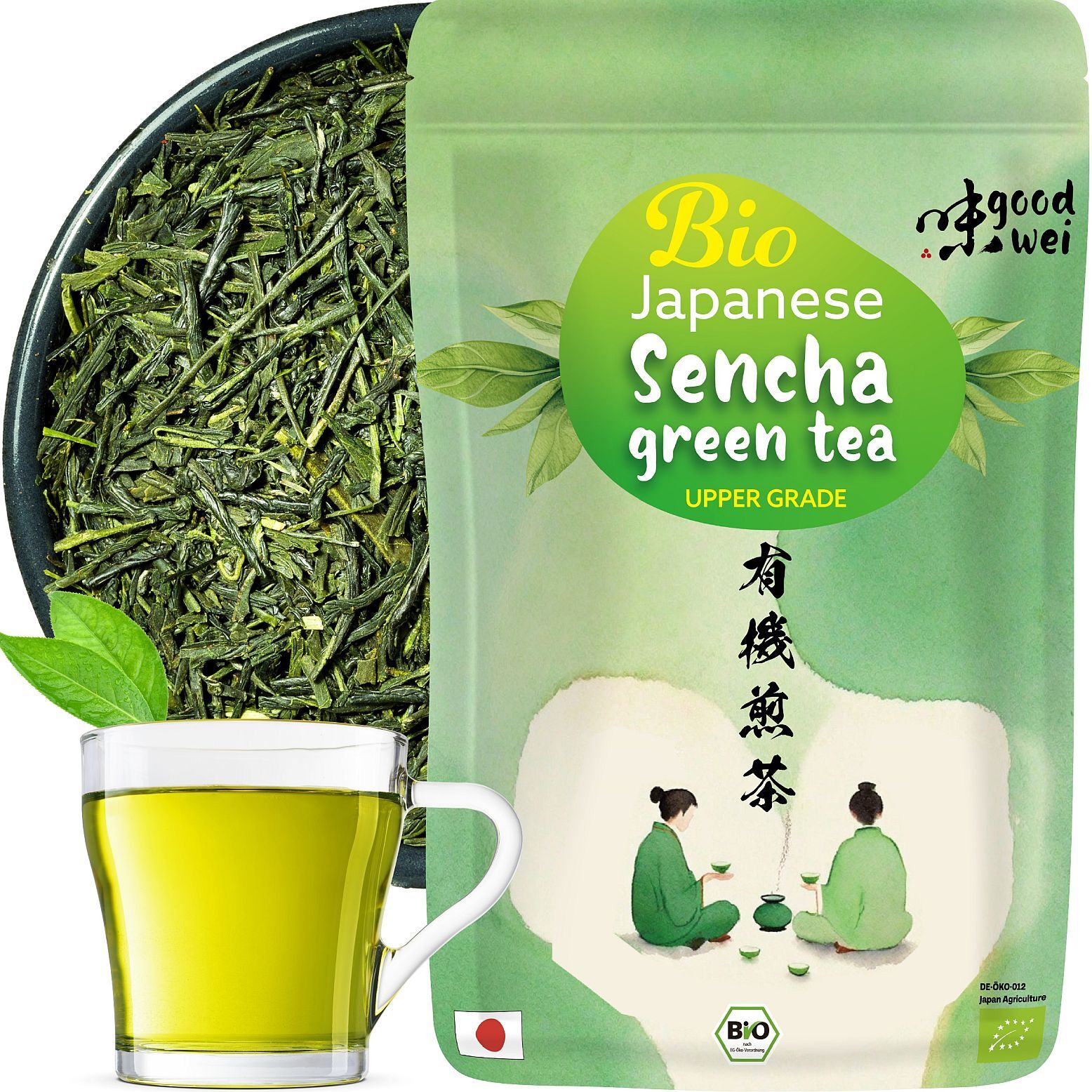 Sencha Tee Japan BIO | Loser Grüntee 100% natürlich ohne Zusätze, 250g