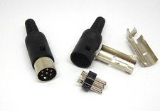 2x  6 pin DIN male plug connector Solder Pins...
