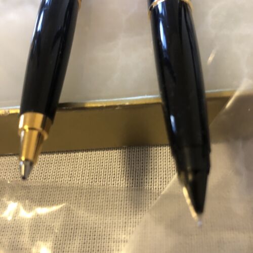 Rare PARKER M23 USA Pedrara Onyx Aeromatic Double Magnetix Desk Set 8423 - Picture 6 of 11