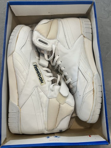 Vintage Mens Reebok Ex-O-Fit 500 HiTop Sneakers White Royal 2-1538 Size 12 Korea - Picture 14 of 15