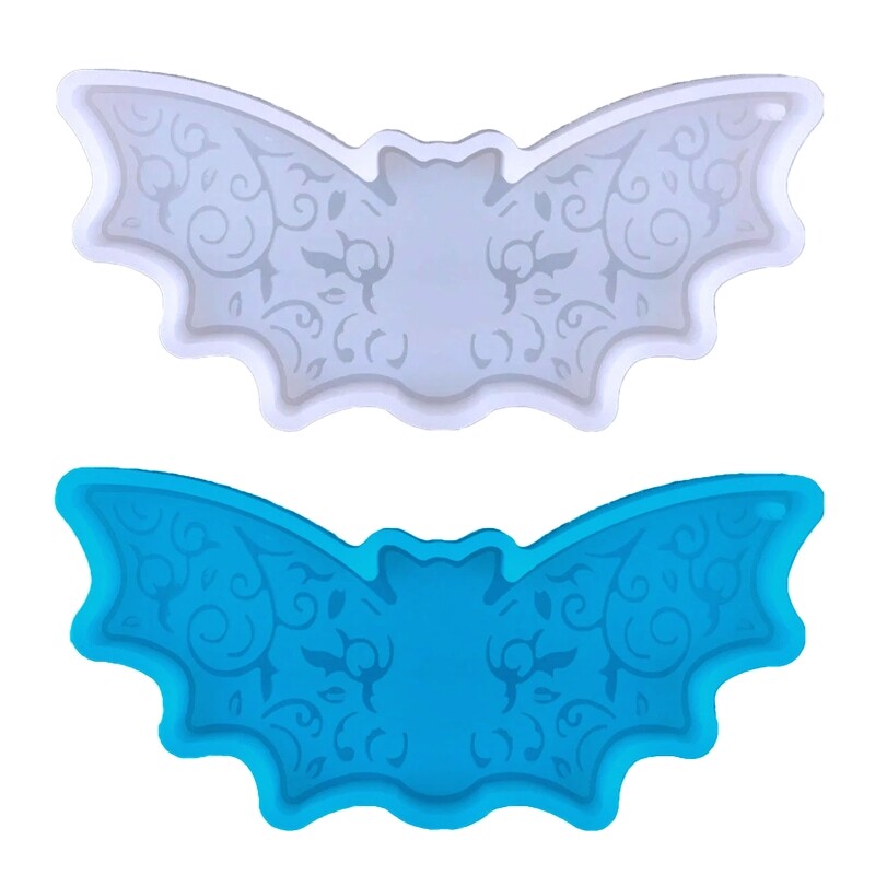Shiny Bat Shape Resin Keychain Molds for Halloween Epoxy Crafts