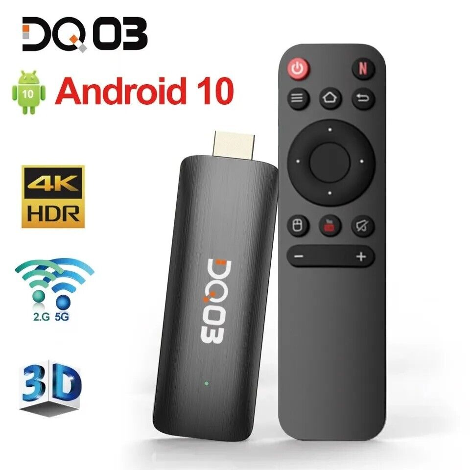 DQ03 TV Stick Android 10 Quad Core 2GB 16GB Support 4K Smart TV Box