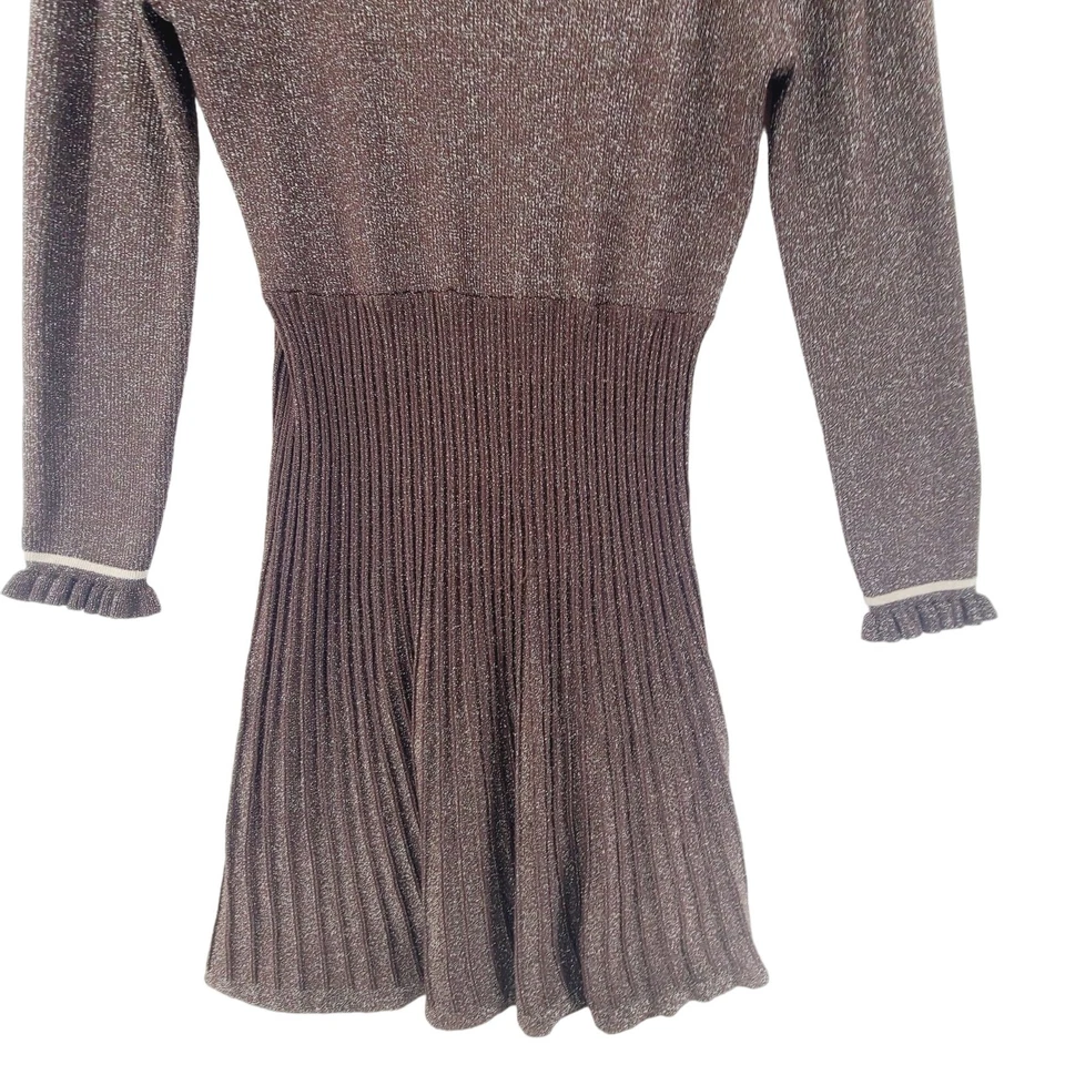 Vestido Suéter Nanette Lepore Nanette By Gabriella Manga Larga Midi Marrón Talla XL Foto 2 de 4