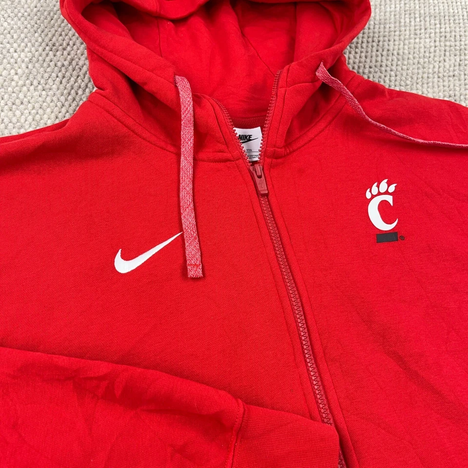 Cincinnati Bearcats Hoodie Men XXL 2XL Red Nike Full Zip Sweatshirt Jacket * - Image 2 of 4