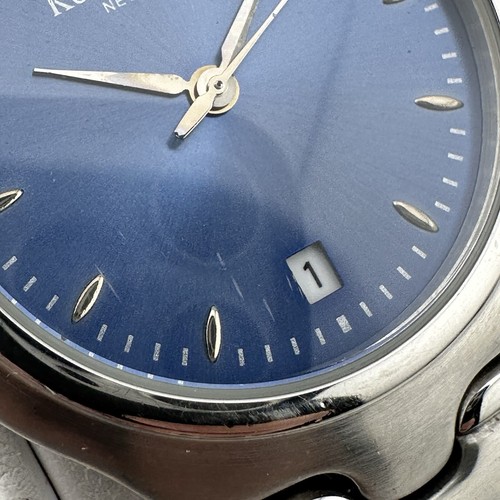 Kenneth Cole Watch Men 35mm Silver Tone Blue Dial Date KC3193 New Battery 6.5” - Picture 15 of 19