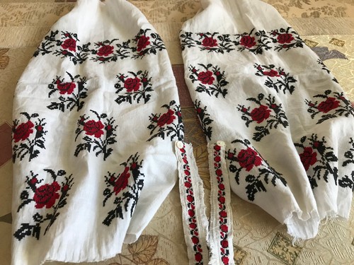 Maniche camicia Vyshyvanka antica Ucraina XIX secolo ricamata a mano - Foto 10 di 15