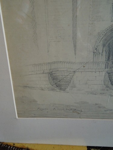 Avignon, France, A. Hugh Fisher,Original, Pencil Drawing, Palace of Popes, 1920' - Picture 3 of 4