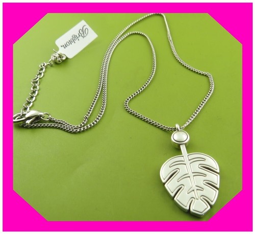 BRIGHTON AFRICA STORIES SAFARI PALM Green Crystal Leaf NECKLACE NWtag $64 50% - Picture 3 of 3