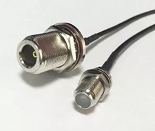 F female jack to N female bulkhead connector adapter cable RG174 20cm 8inch NEW