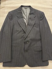 Christian Dior Monsieur Vintage Wool Stripe Charcoal Gray Jacket Size 39S
