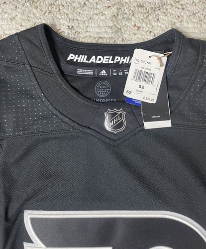 New Sz 52 LG Men’s Adidas Travis Konecny Philadelphia Flyers Alt Jersey Black - Picture 2 of 10