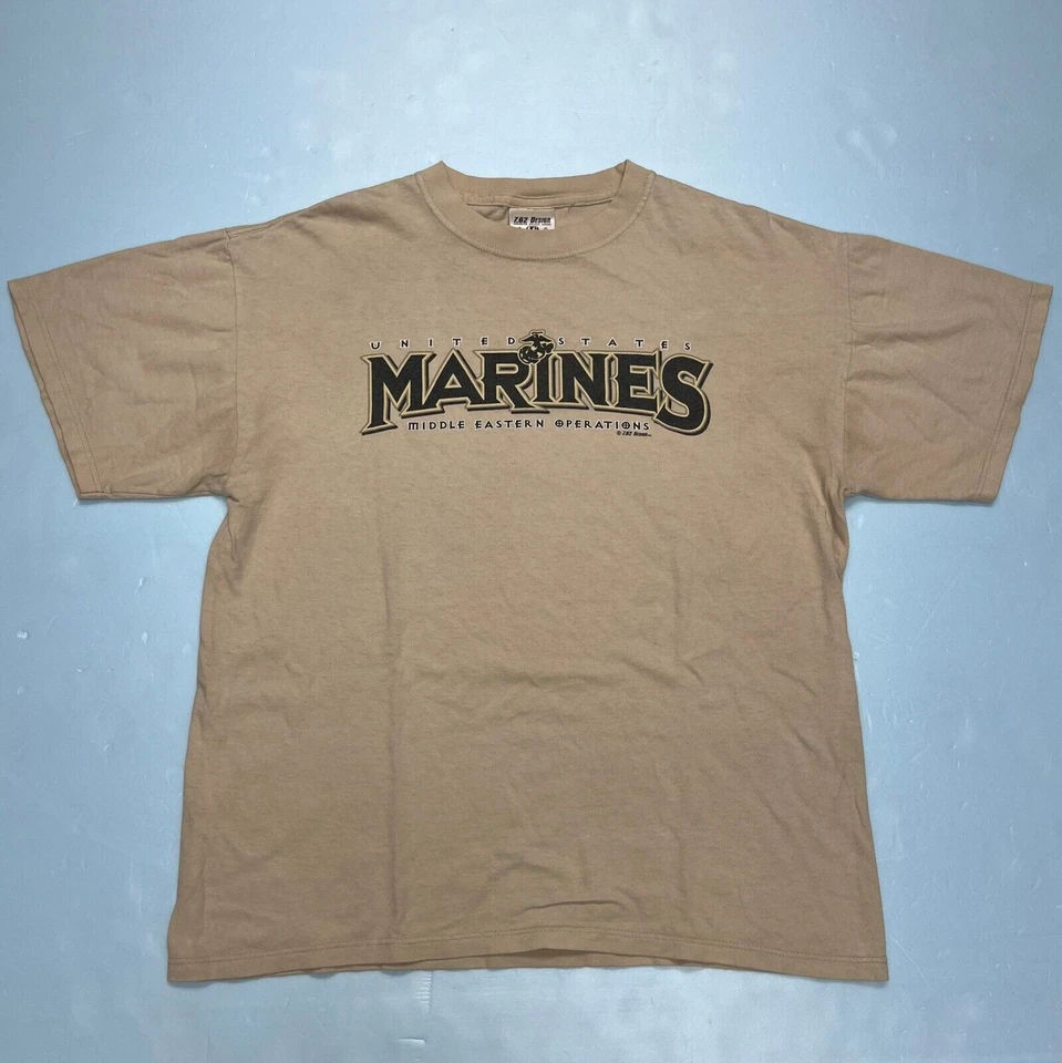 Camiseta Masculina Vintage Design 7.62 Bronzeada Fuzileiros Navais dos EUA Oriente Médio Ops Crew Tamanho Grande - Imagem 3 de 4