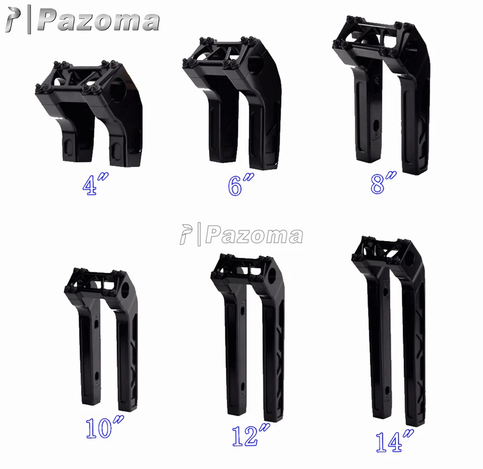 4 " - 14" Handlebar Risers & 1-1/8″ MX Style Handlebars For Harley Softail Dyna — 第 2/4 张图片