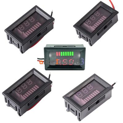 Charge Level Red/Blue Indicator Voltmeter for 6/12/24/36/48V Lead-acid Battery