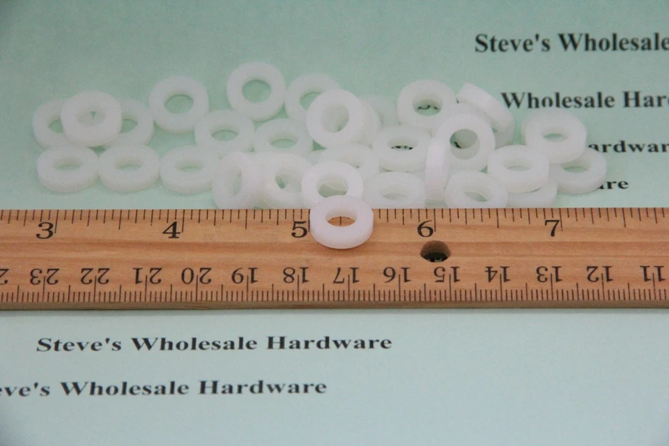 Нейлоновая плоская прокладка для стиральной машины 1/4 0,5 дюйма внешний диаметр 0,257 дюйма внутренний диаметр 0,125 дюйма длинный выбор количества - Изображение 3 из 4