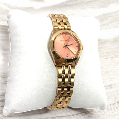 Marc Jacobs Peeker Pink Dial Rose Gold Stainless Steel Strap 