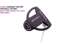 AGXGOLF VECTOR SERIES 2-BALL PUTTER: LADIES RIGHT HAND wCOVER: SELECT YOUR SIZE!