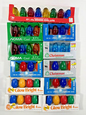 Vintage Replacement Bulbs C-7 1/2  C7 Mixed Lot Multicolored  Transparent 48pc