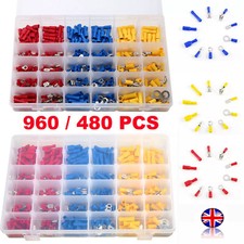 480PCS ELECTRICAL WIRE TERMINALS ASSORTMENT SET INSULATED CRIMP CONNECTORS SPADE