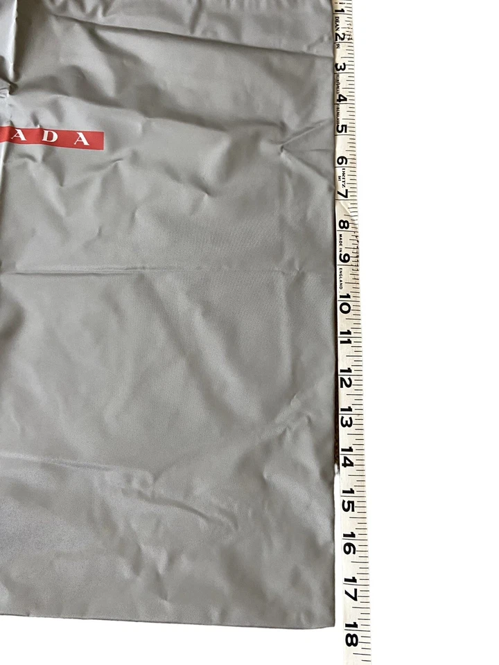 "Prada Bolso antipolvo con cordón Cartera Bolso de mano Zapatos Cubierta de almacenamiento 18"" X 17""" Foto 2 de 4