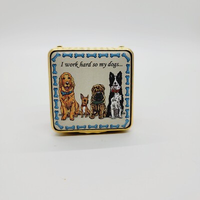 Scully & Scully I Work Hard so my Dogs... Halcyon Days Enamel Trinket Box
